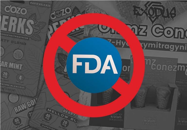 FDA logo on background of 7-OH products